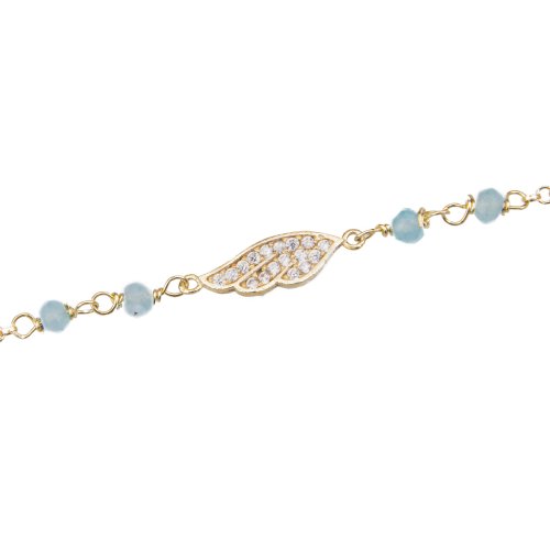 Yellow gold plated sterling silver bracelet with leaf.