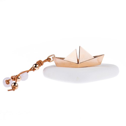 Lucky charm 2023 with gold plated metal boat.