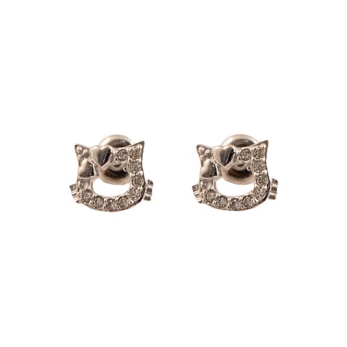 Sterling silver kids earrings with cubic zirconia.