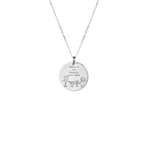 Sterling silver necklace with family charm.