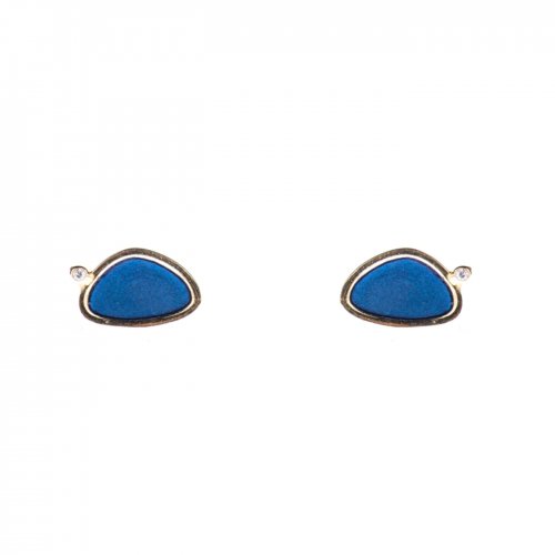 Yellow gold plated sterling silver earrings with enamel.