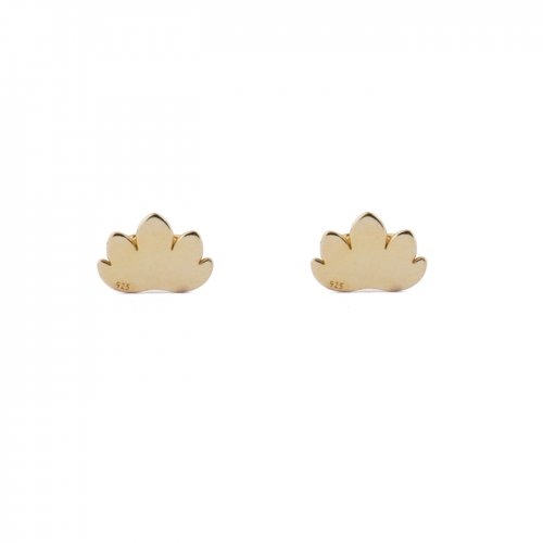 Yellow gold plated sterling silver lotus earrings.