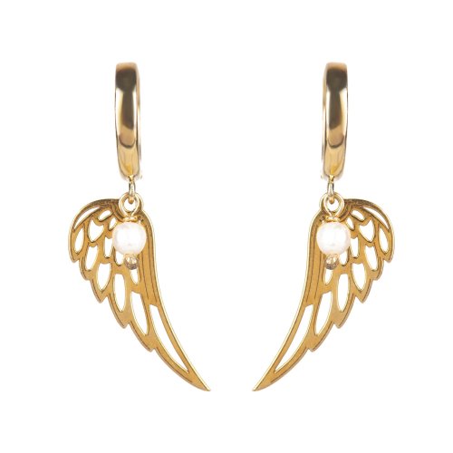 Yellow gold plated sterling silver earrings-hoops.