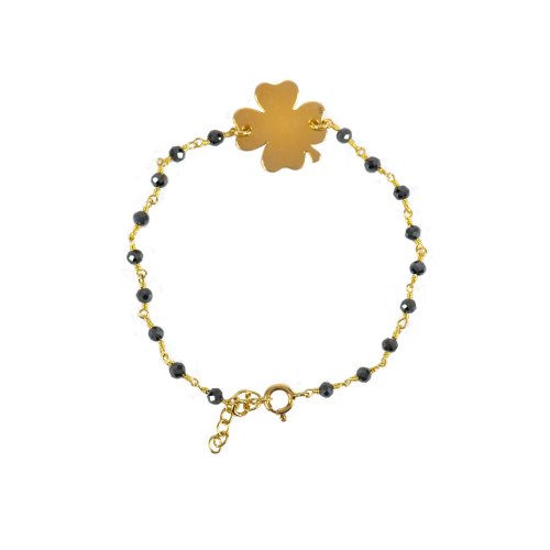 Yellow gold plated sterling silver rosary bracelet.