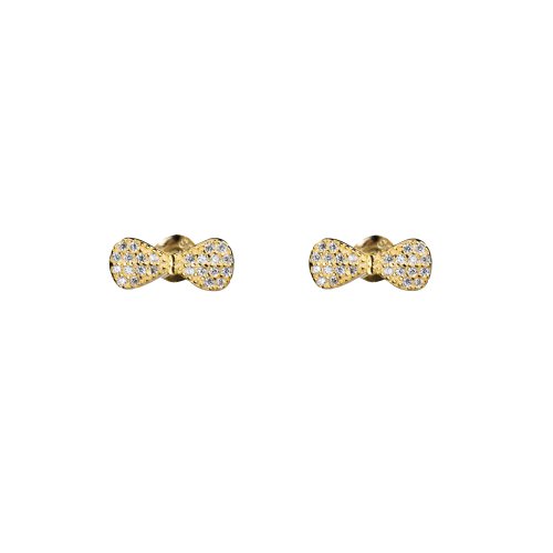 Yellow gold plated sterling silver earrings bows.