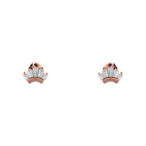 Rose gold plated sterling silver crown earrings.